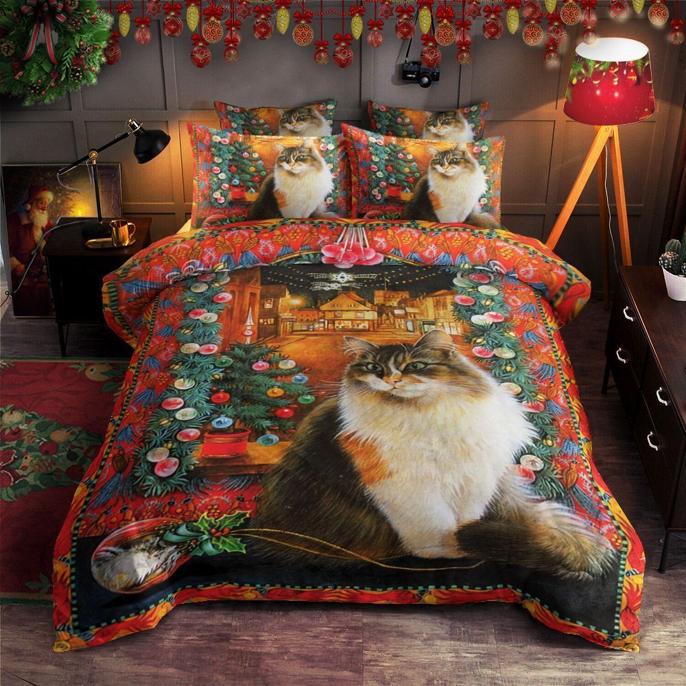 Cat Christmas Bedding Set