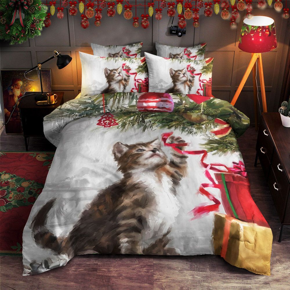 Cat Christmas Bedding Set