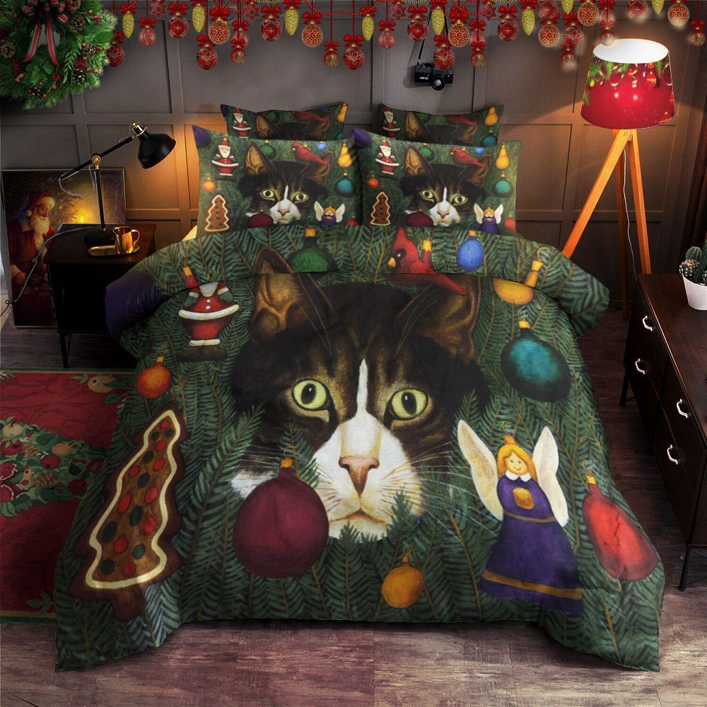 Cat Christmas Bedding Set