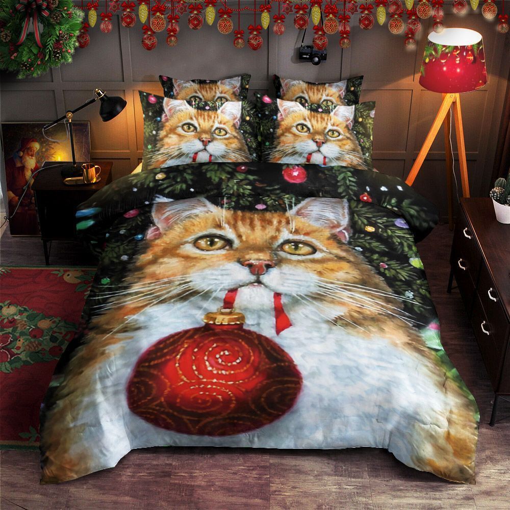 Cat Christmas Bedding Set