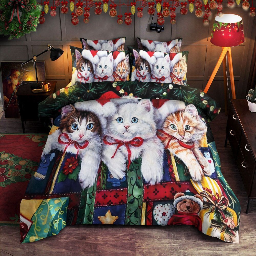 Cat Christmas Bedding Set
