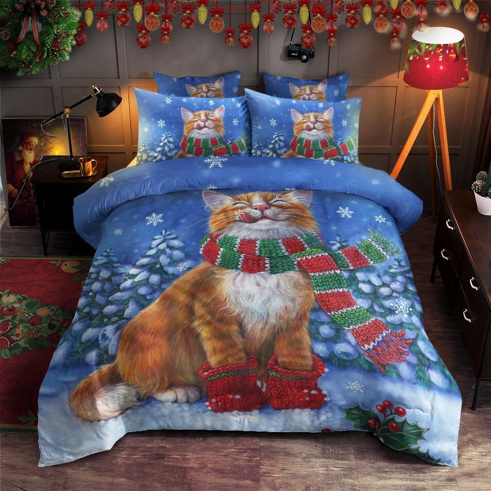 Cat Christmas Bedding Set
