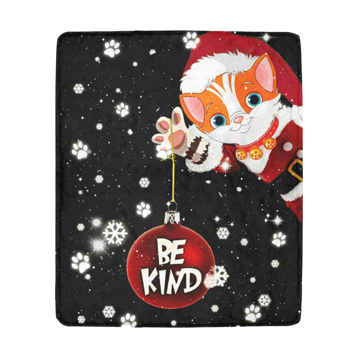 Cat Christmas Xmas Sherpa Fleece Blanket