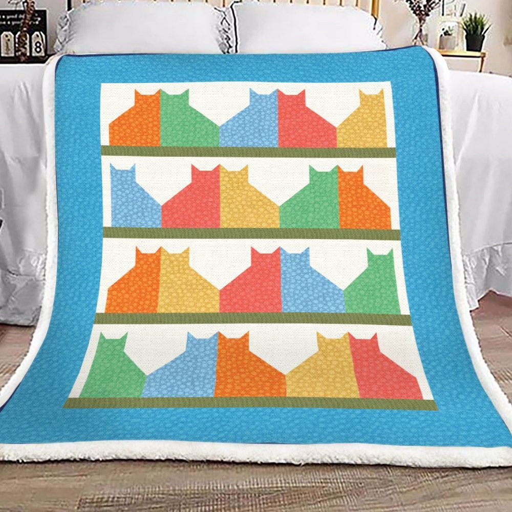 Cat City Hash Dot Sherpa Fleece Blanket