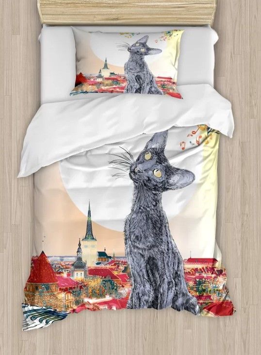 Cat City Skyline Bedding Set