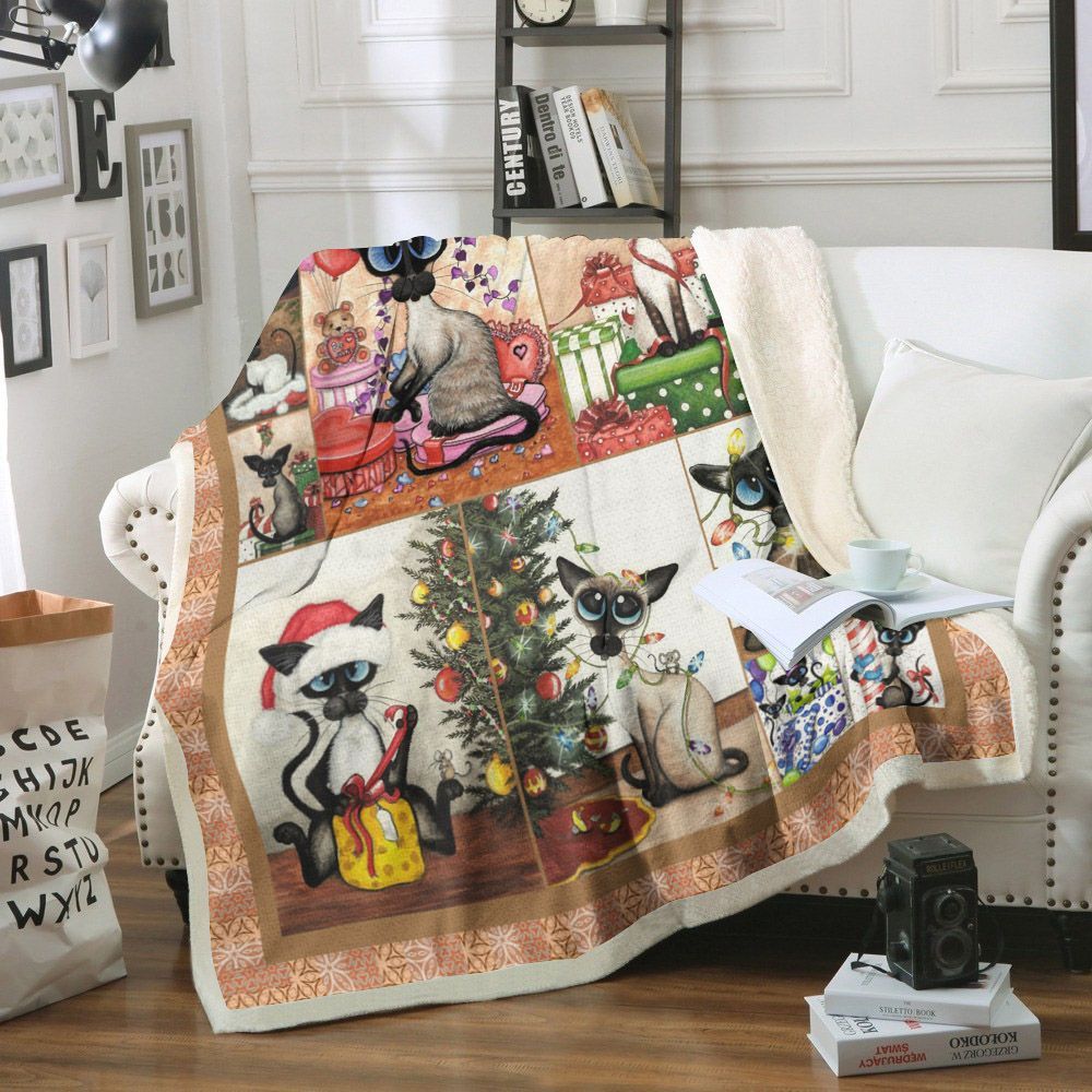 Cat Sherpa Fleece Blanket