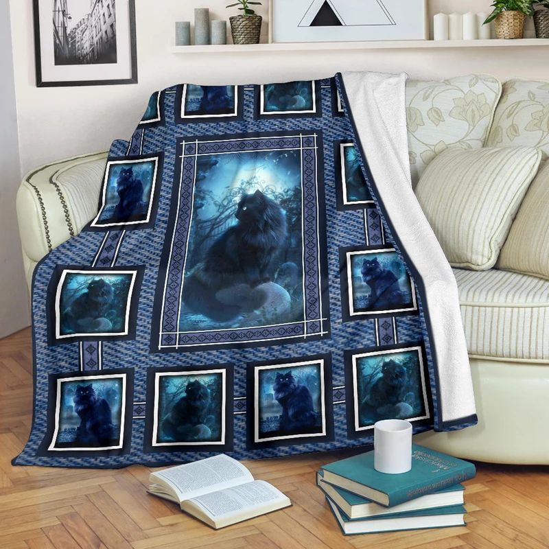 Cat Sherpa Fleece Blanket