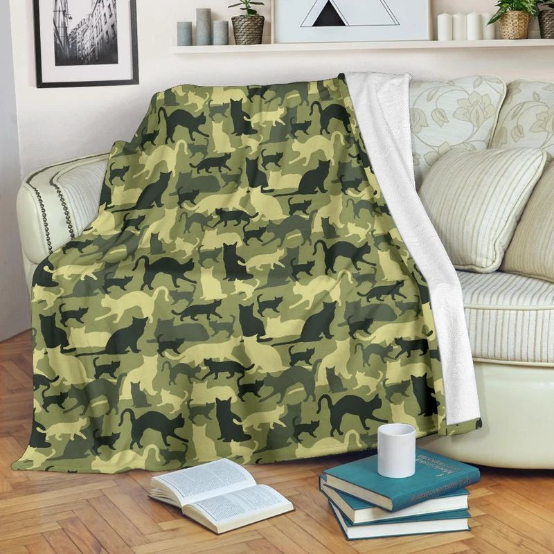 Cat Sherpa Fleece Blanket