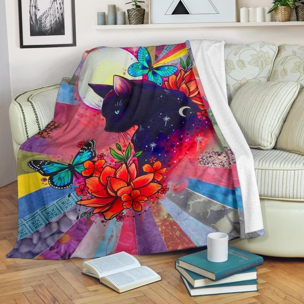 Cat Sherpa Fleece Blanket