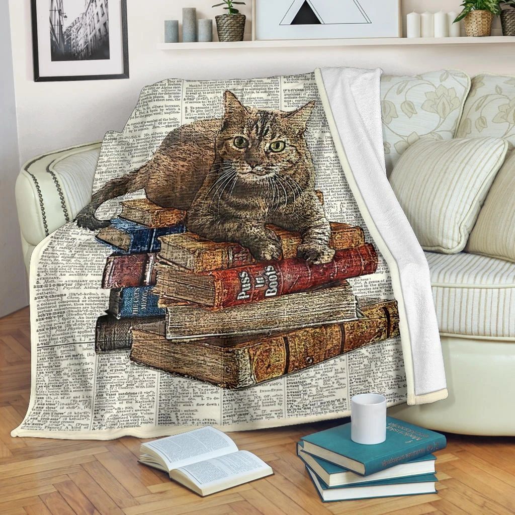 Cat Sherpa Fleece Blanket