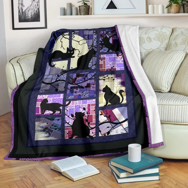 Cat Sherpa Fleece Blanket