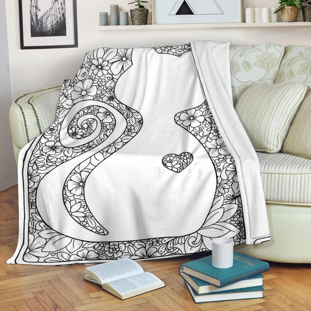 Cat Sherpa Fleece Blanket