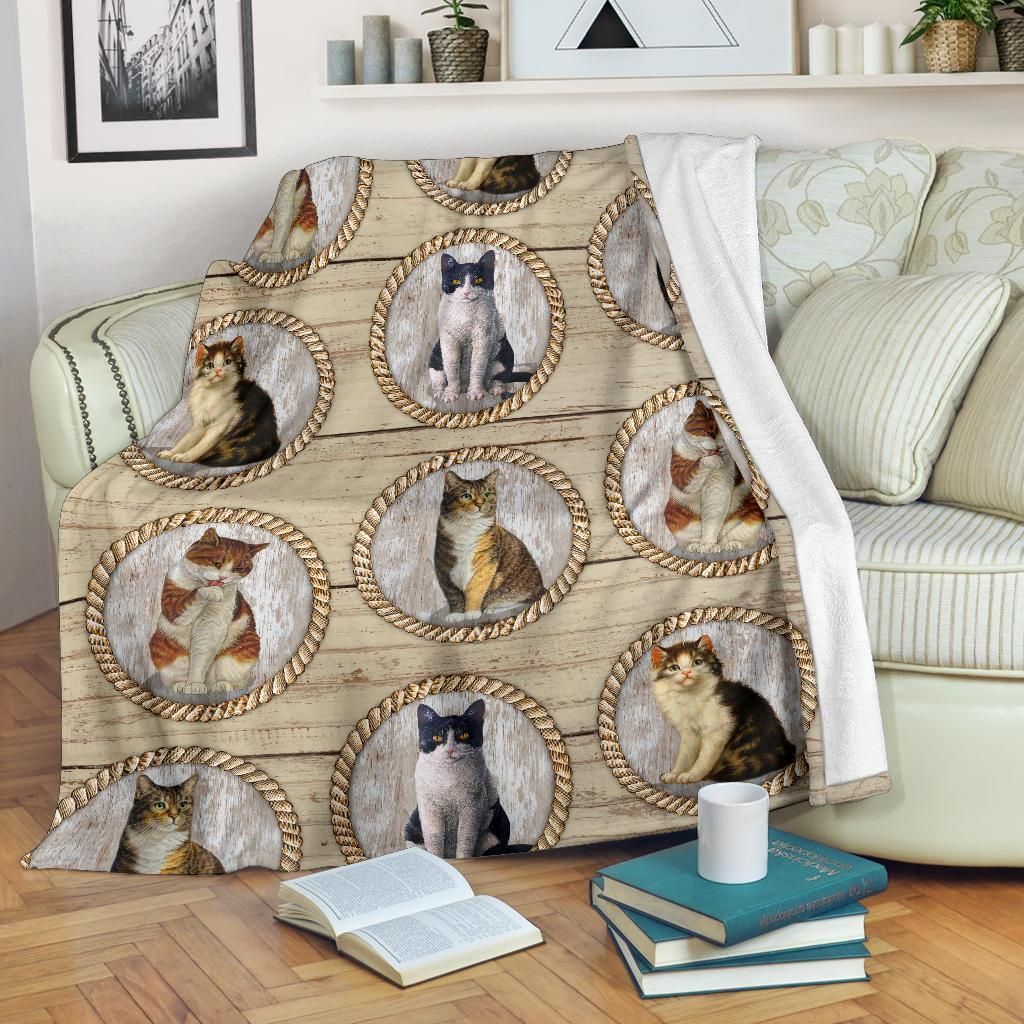 Cat Sherpa Fleece Blanket