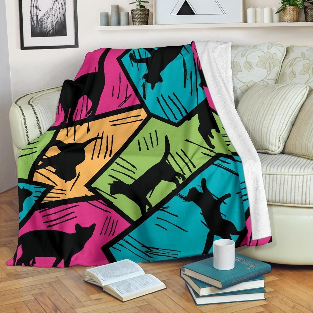 Cat Sherpa Fleece Blanket