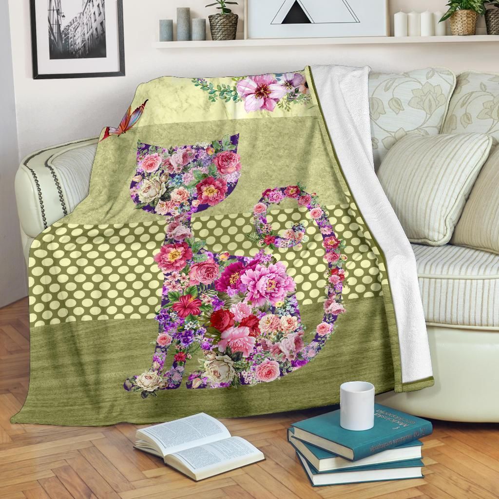 Cat Sherpa Fleece Blanket