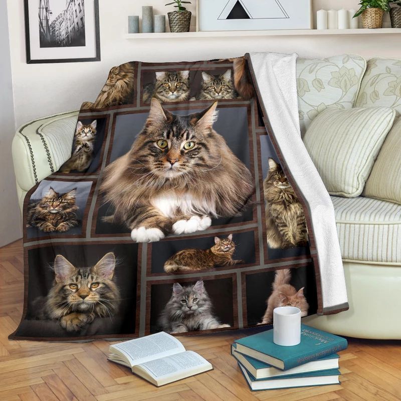 Cat Sherpa Fleece Blanket