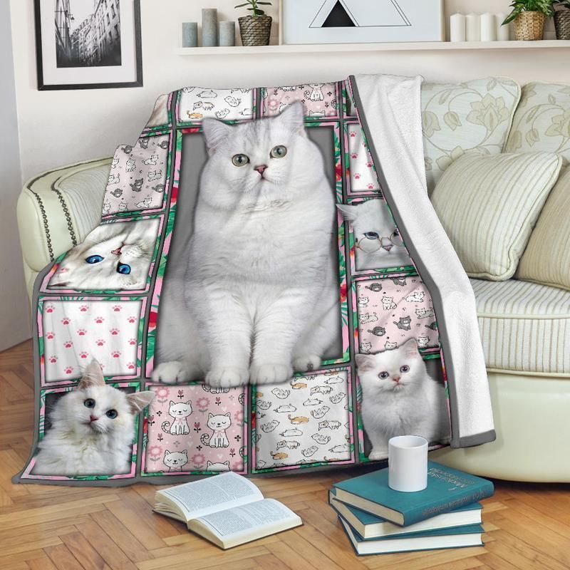 Cat Sherpa Fleece Blanket