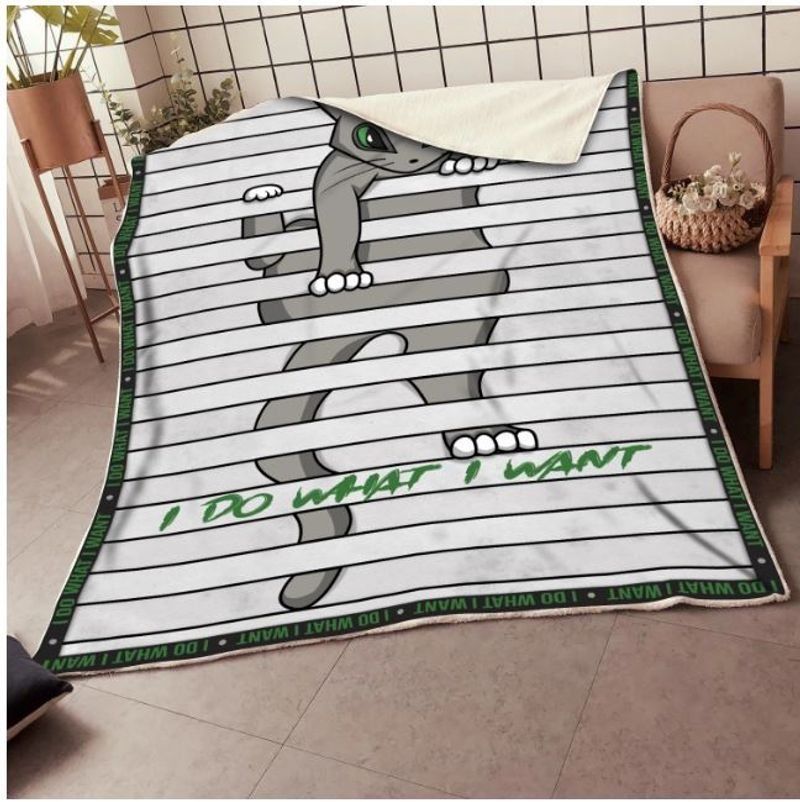 Cat Sherpa Fleece Blanket