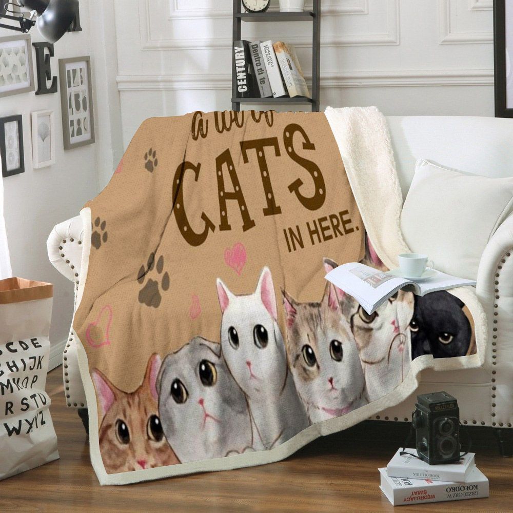 Cat Sherpa Fleece Blanket