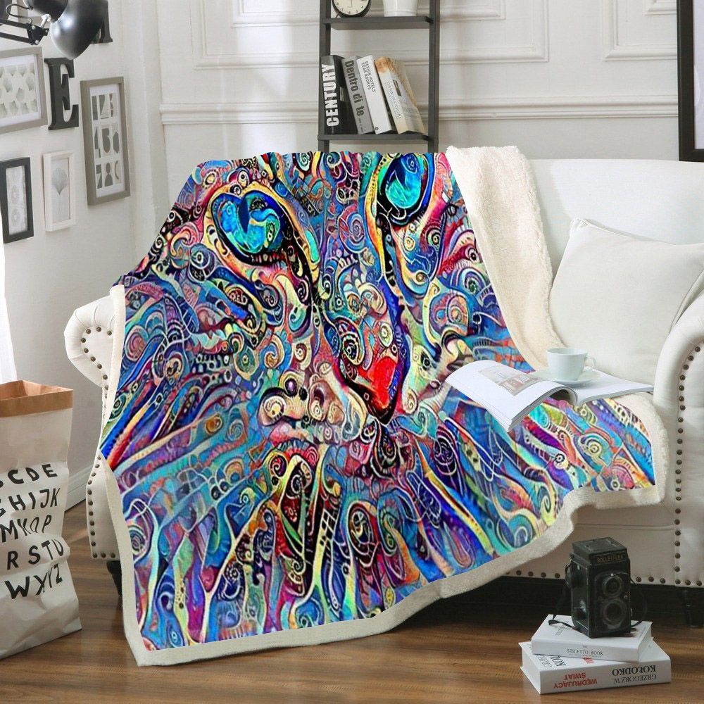 Cat Sherpa Fleece Blanket