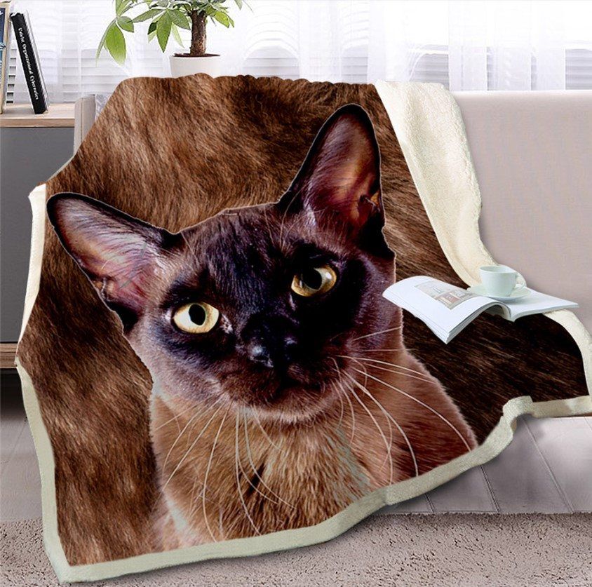 Cat Sherpa Fleece Blanket