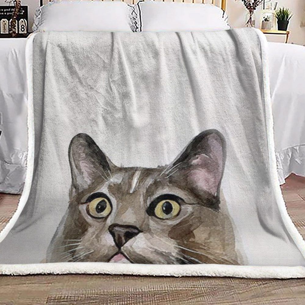 Cat Sherpa Fleece Blanket