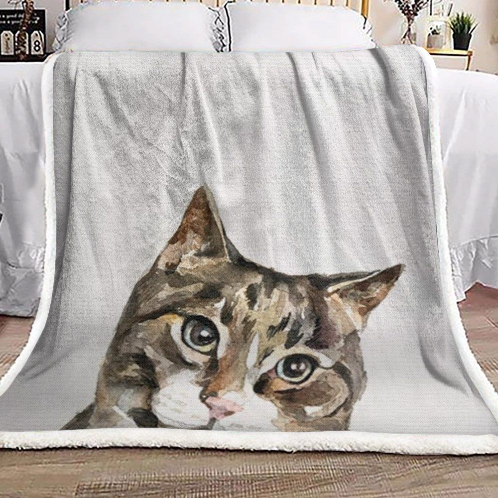 Cat Sherpa Fleece Blanket