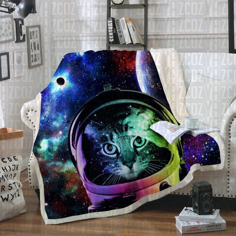 Cat Sherpa Fleece Blanket