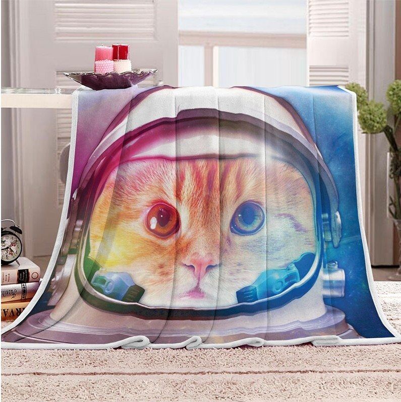 Cat Sherpa Fleece Blanket