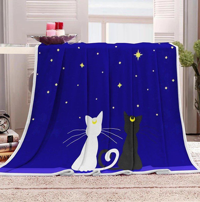 Cat Sherpa Fleece Blanket