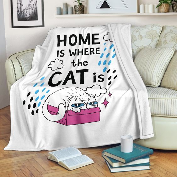 Cat Sherpa Fleece Blanket