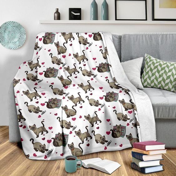Cat Sherpa Fleece Blanket