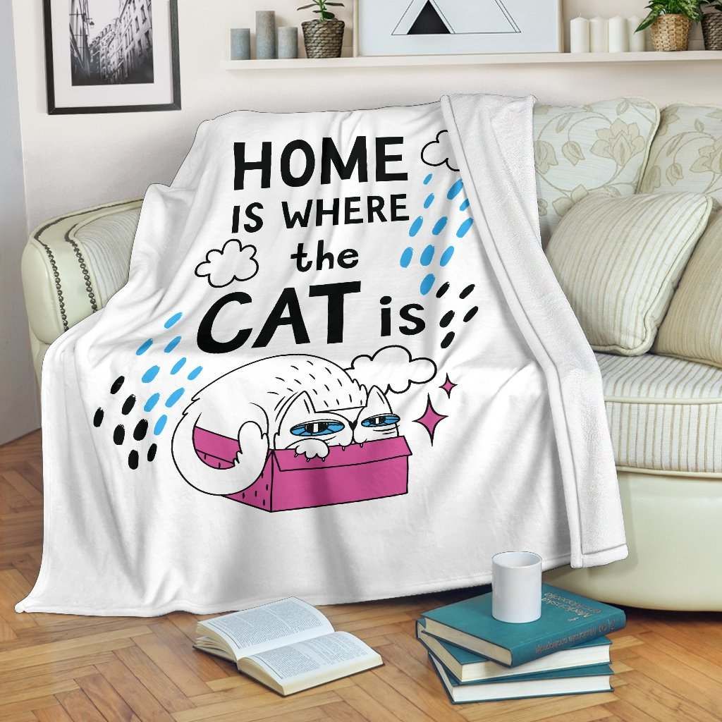 Cat Sherpa Fleece Blanket