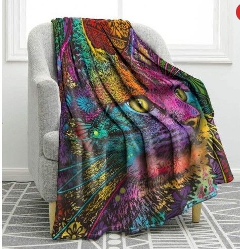 Cat Sherpa Fleece Blanket