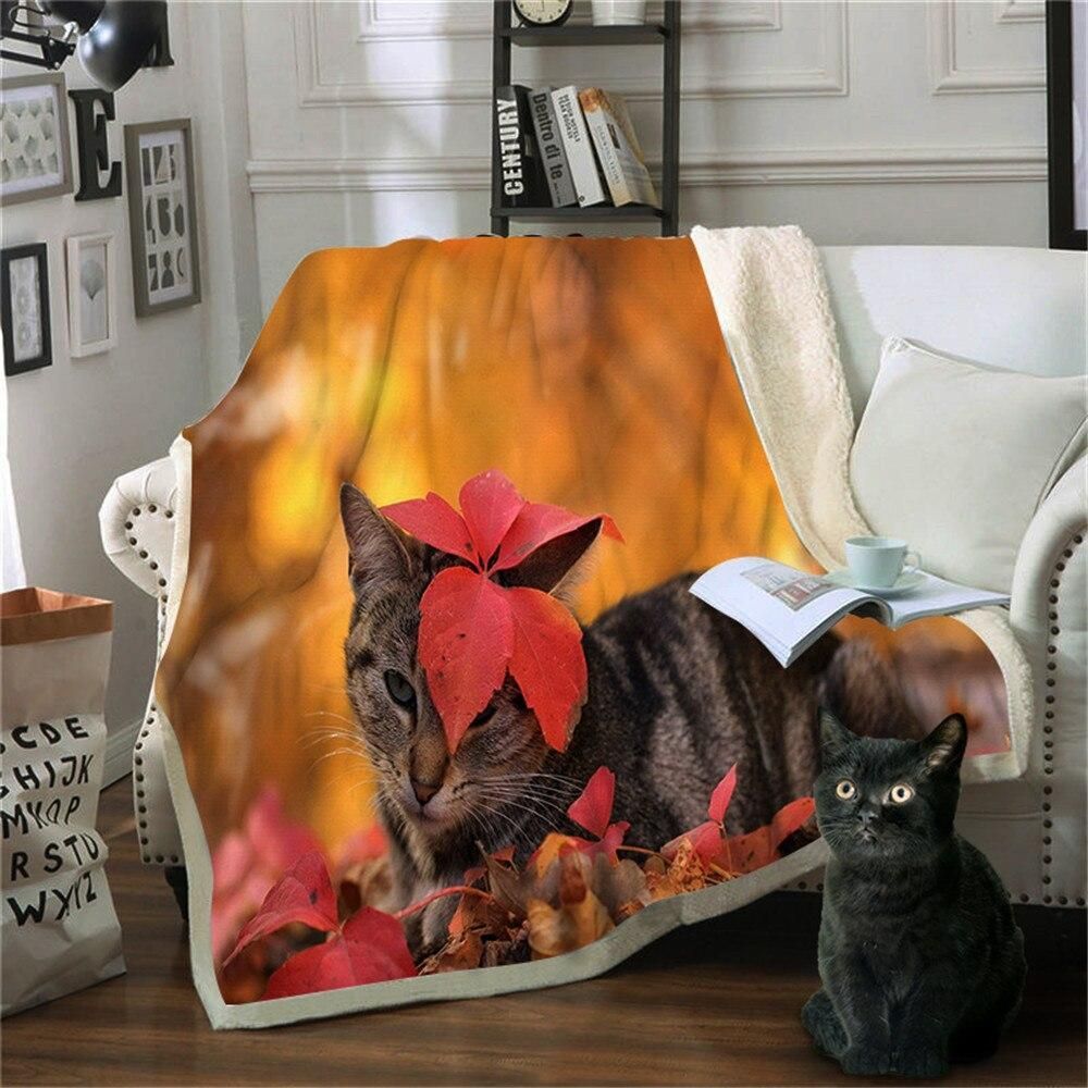 Cat Sherpa Fleece Blanket