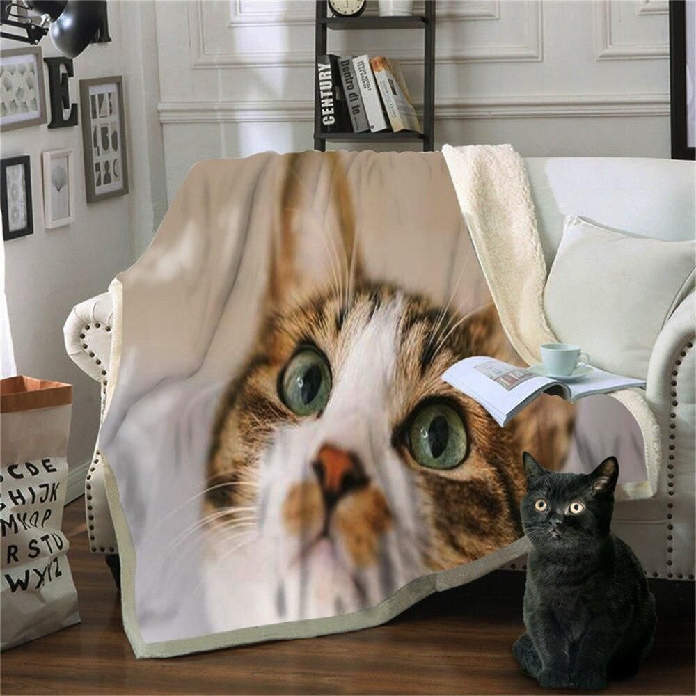 Cat Sherpa Fleece Blanket