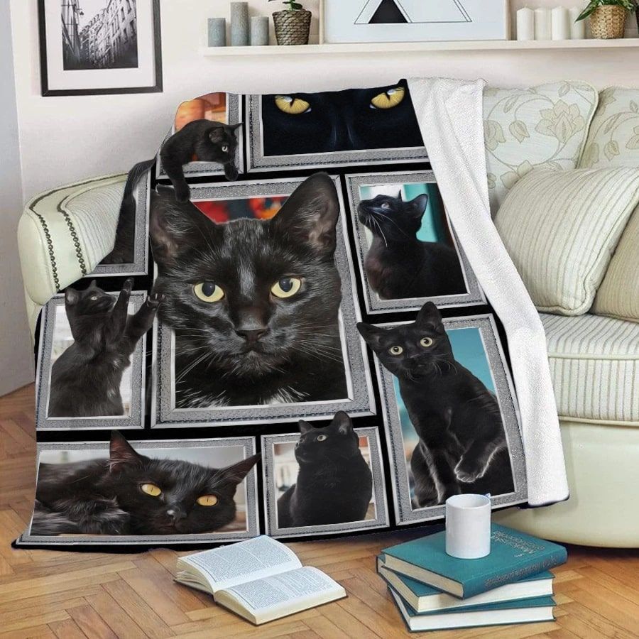 Cat Sherpa Fleece Blanket