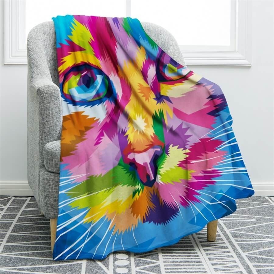 Cat Sherpa Fleece Blanket