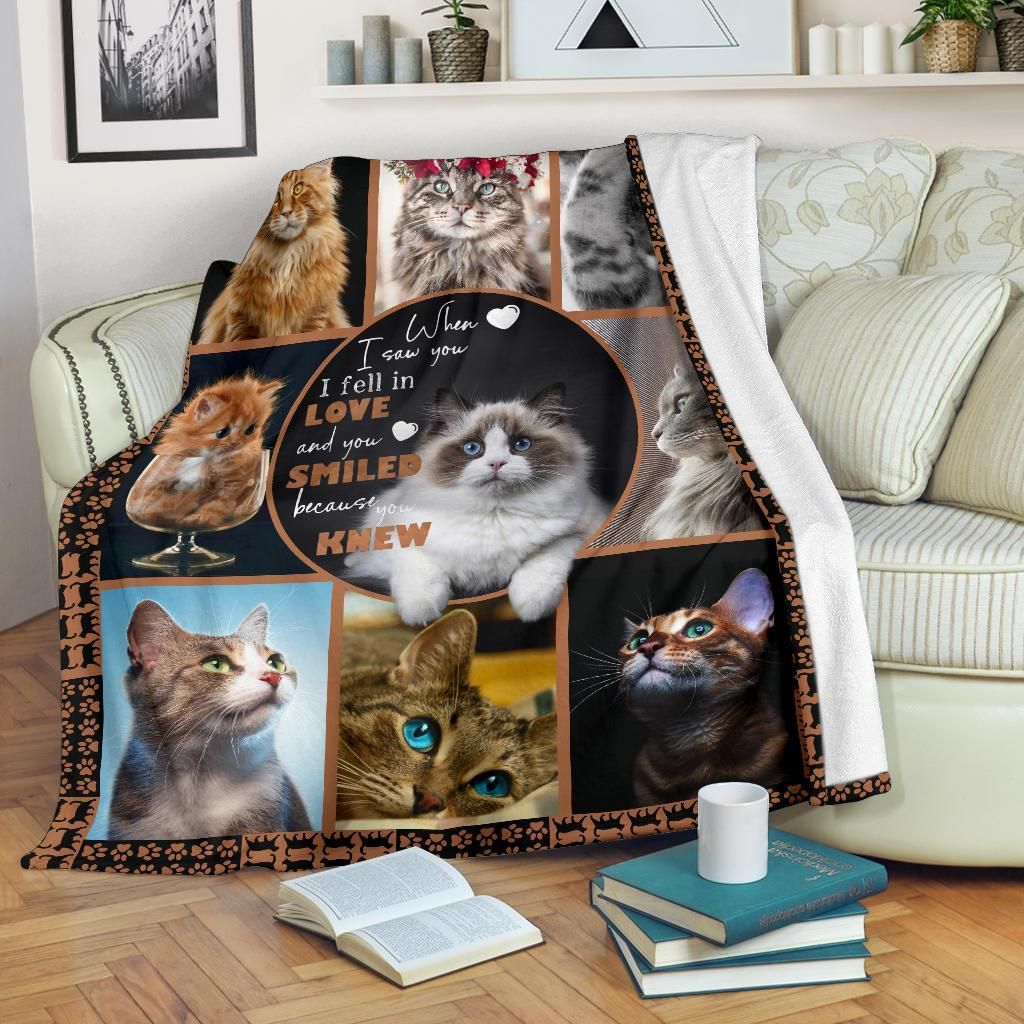 Cat Sherpa Fleece Blanket