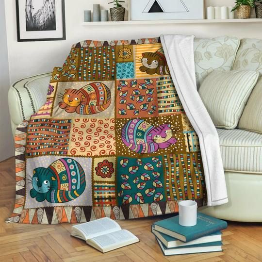 Cat Sherpa Fleece Blanket