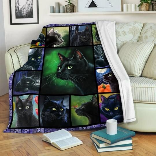 Cat Sherpa Fleece Blanket