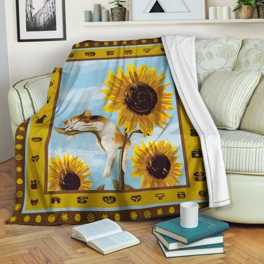 Cat Sherpa Fleece Blanket