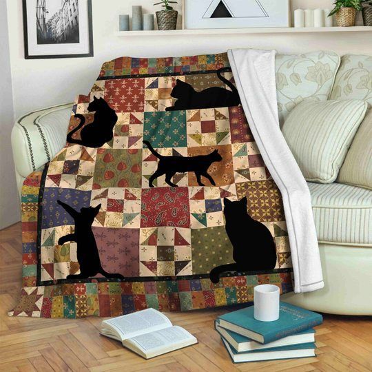 Cat Sherpa Fleece Blanket