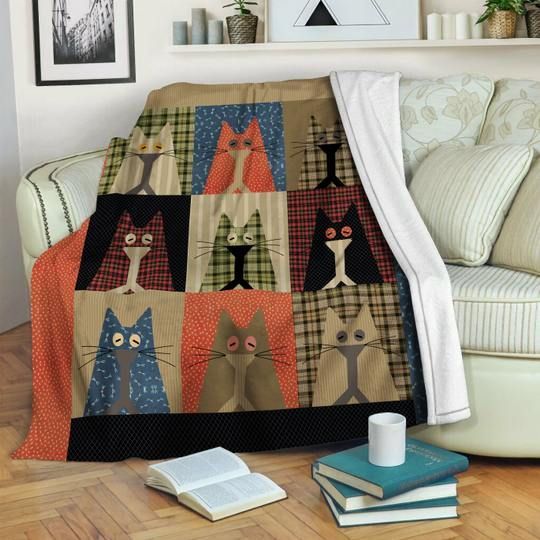 Cat Sherpa Fleece Blanket