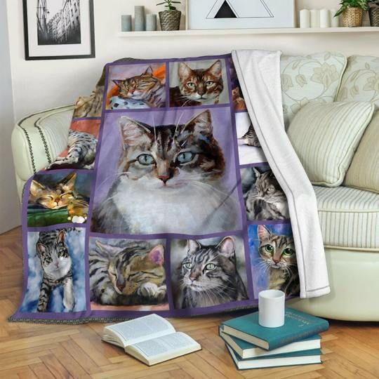 Cat Sherpa Fleece Blanket