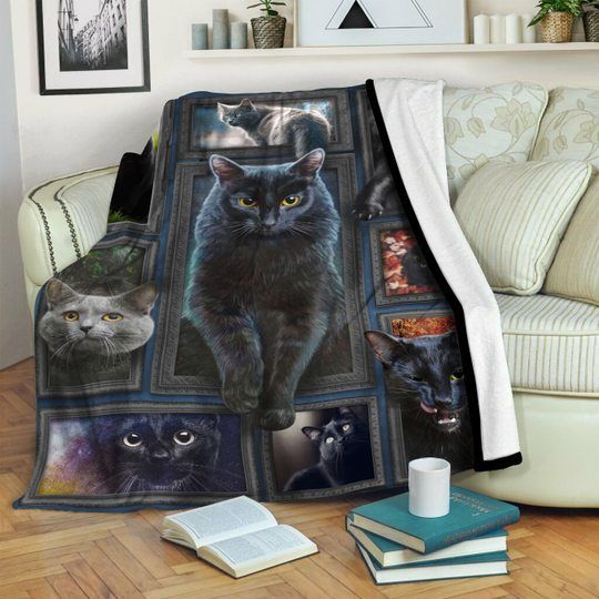 Cat Sherpa Fleece Blanket