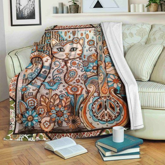 Cat Sherpa Fleece Blanket