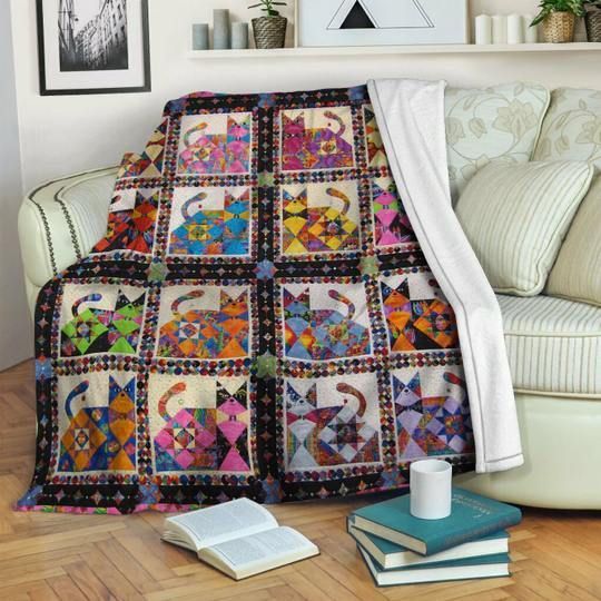 Cat Sherpa Fleece Blanket