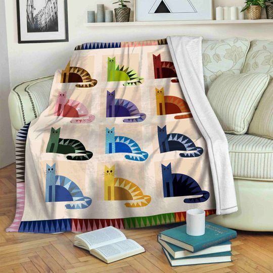 Cat Sherpa Fleece Blanket
