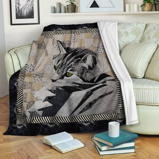 Cat Sherpa Fleece Blanket